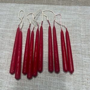 Hand Dipped Wax 6 inch Candles - Country Decor Red - Vintage - 10 candles